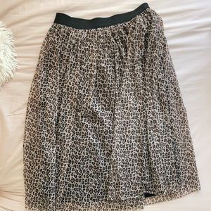 leopard print midi skirt